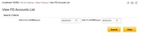 View FD Account Lists