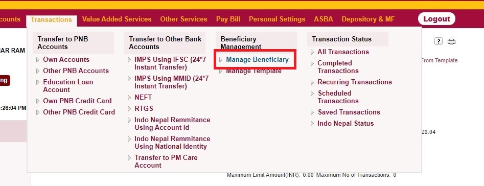 PNB अकाउंट से ऑनलाइन पैसा कैसे ट्रांसफर करे?