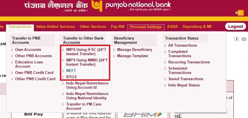 PNB अकाउंट से ऑनलाइन पैसा कैसे ट्रांसफर करे?