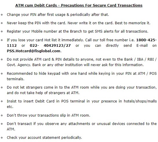 Aryavart Bank Block ATM Card