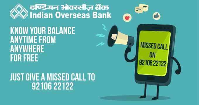 Indian Overseas Bank Missed Call Number