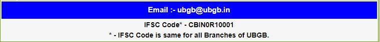 IFSC Code of UBGB