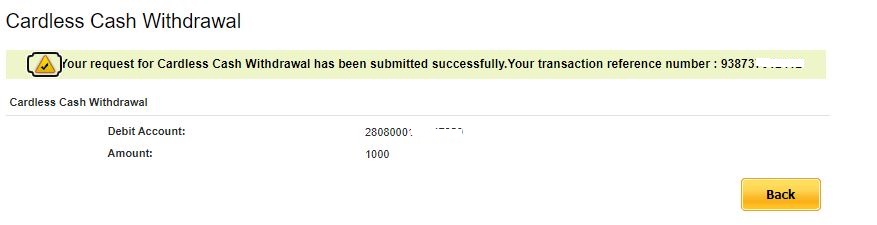 Cardless Withdrawal