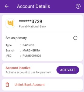 Unlink PhonePe Bank Account