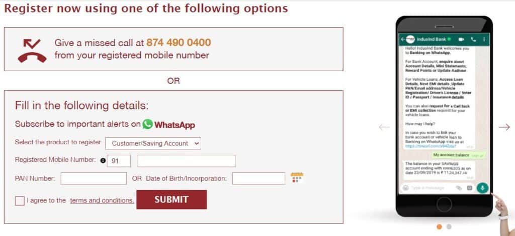 Whatsapp Banking Registration Process