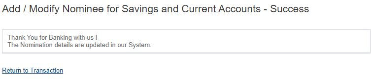 Nomination Update Online HDFC Confirmation
