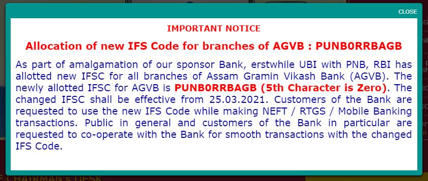 Assam Gramin Vikash Bank New IFSC of All Branches