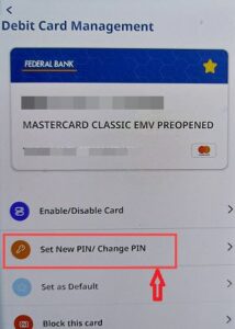 Federal Bank ATM Card Reset PIN