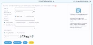 Unlock Canara Bank User ID