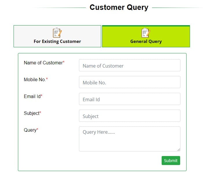 VKGB Customer Query