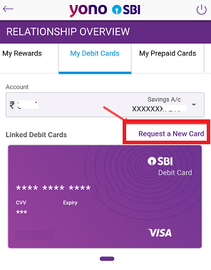 Request New Virtual Debit Card